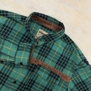 Flag Nor Fail Shirt Forever Collection Plaid Flannel Green Black Mens Large